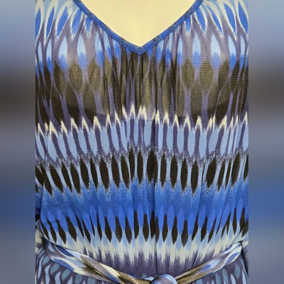 Apt. 9 Woman 2X Top Cami With Sheer Built In Overlay Wide Short Sleeve Tie Belt - Picture 3 of 6